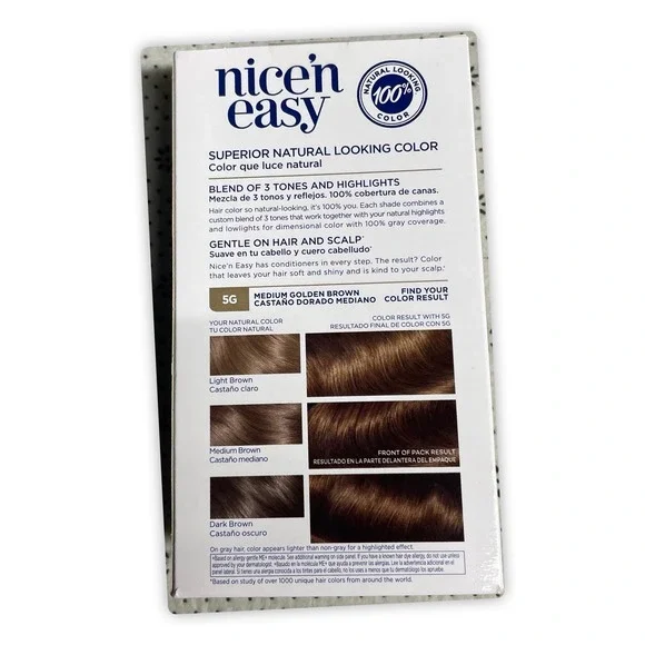 Clairol Nice'n Easy Permanent Hair Color, 5G Medium Golden Brown, Pack Of 2 - Picture 3 of 5